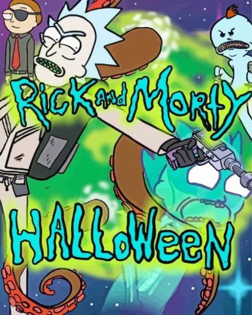 Halloween Rick And Morty Diamond Painting