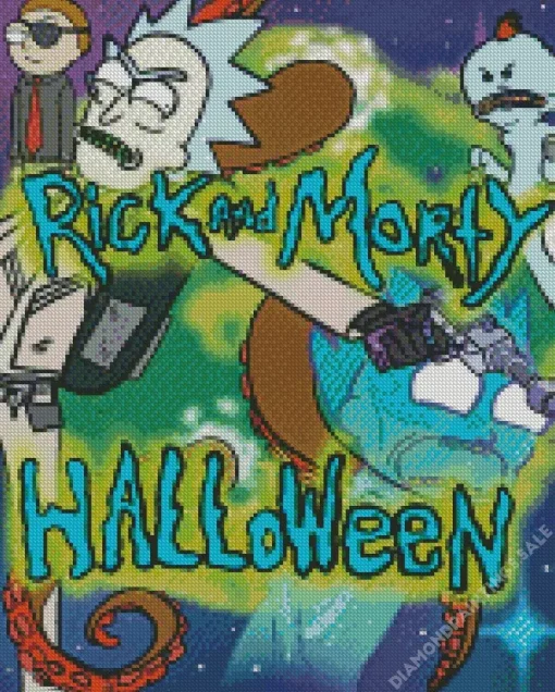 Halloween Rick And Morty Diamond Painting