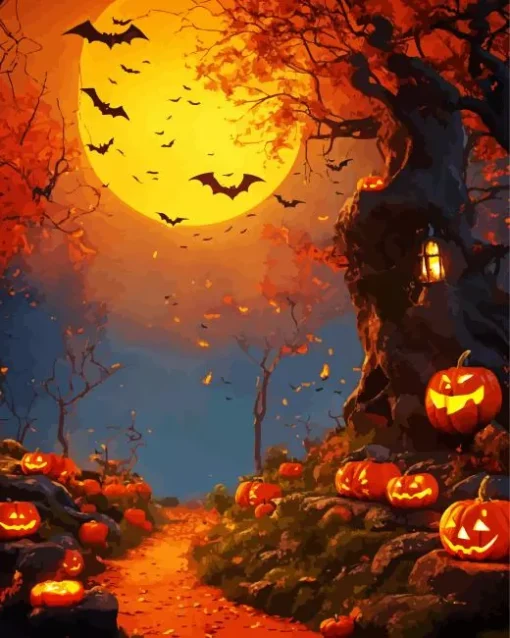 Halloween Tree Diamond Painting