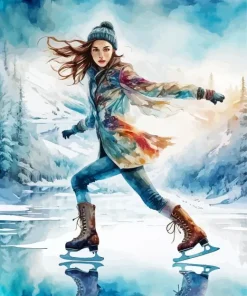 Lady Ice Skating Diamond Painting