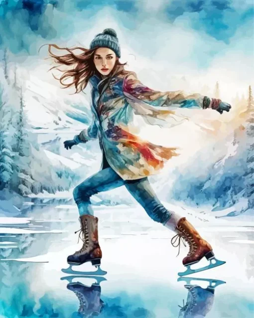 Lady Ice Skating Diamond Painting