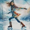 Lady Ice Skating Diamond Painting