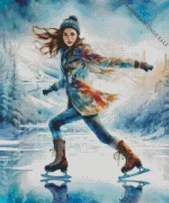 Lady Ice Skating Diamond Painting
