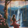Lonely Girl In A Swing Diamond Painting