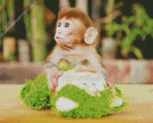 Lovely Baby Monkey Diamond Painting