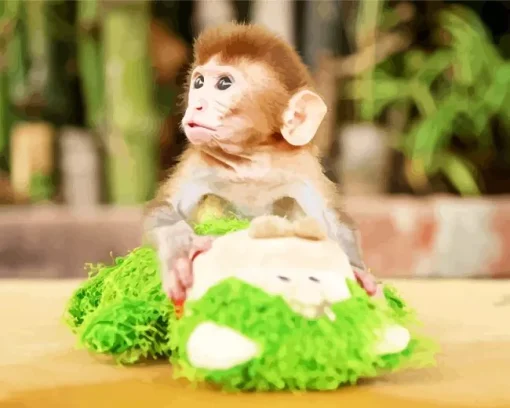 Lovely Baby Monkey Diamond Painting
