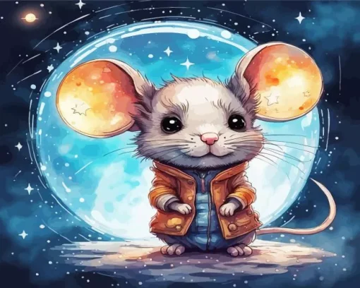 Moon And Mouse Diamond Painting