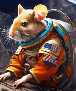 Mouse In Space Station Diamond Painting