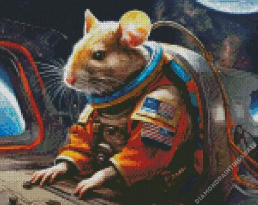 Mouse In Space Station Diamond Painting