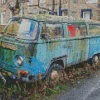 Old Blue VW Van Diamond Painting
