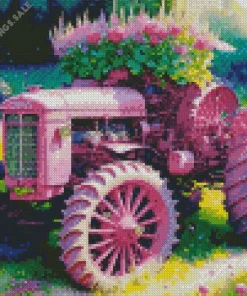 Pink Tractor Diamond Painting