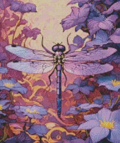 Purple Dragonfly Diamond Painting