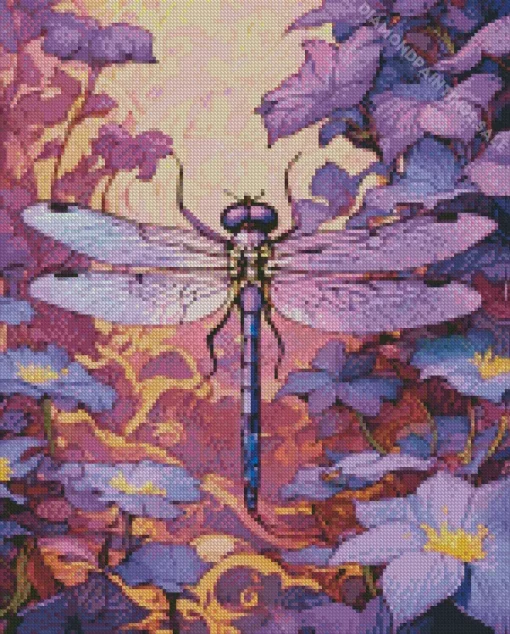 Purple Dragonfly Diamond Painting