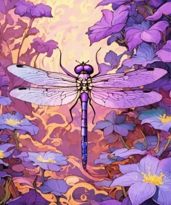 Purple Dragonfly Diamond Painting