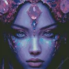 Purple Eyes Girl Diamond Painting