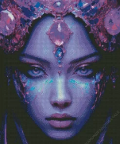 Purple Eyes Girl Diamond Painting