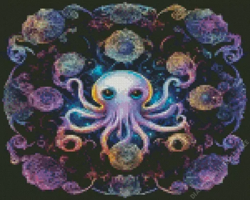 Purple Ghost Octopus Art Diamond Painting