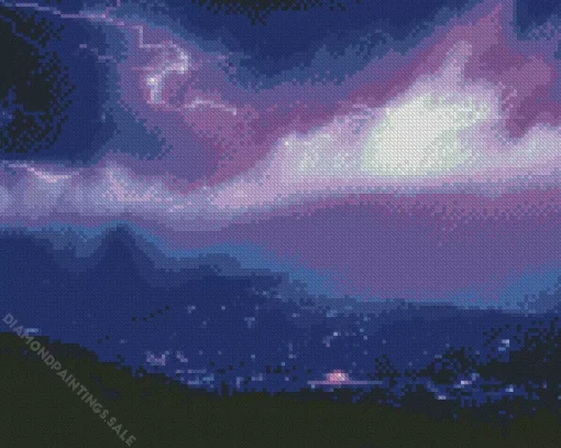 Purple Lightning Diamond Painting