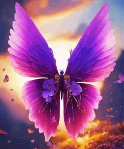 Purple Monarch Butterfly Diamond Painting