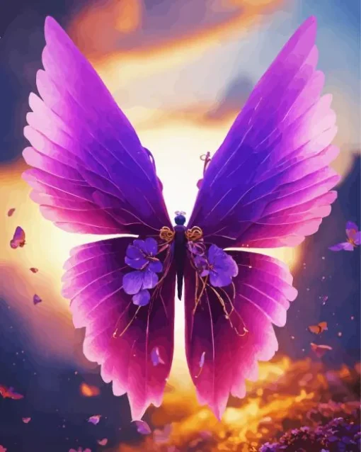 Purple Monarch Butterfly Diamond Painting