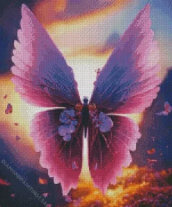 Purple Monarch Butterfly Diamond Painting