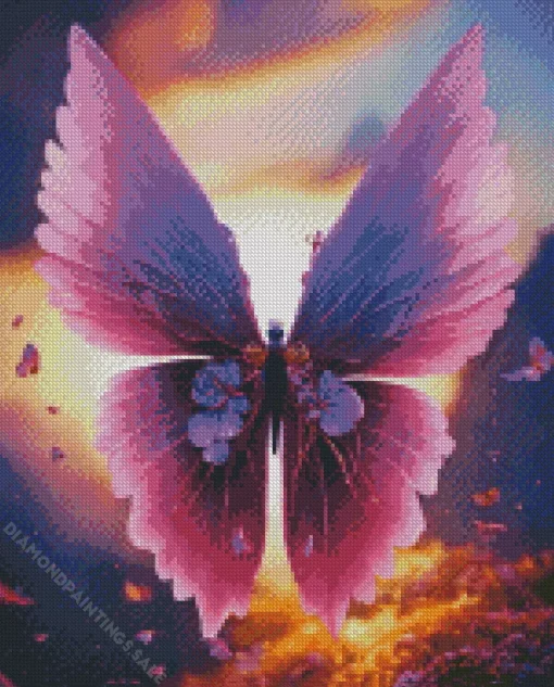 Purple Monarch Butterfly Diamond Painting