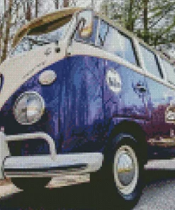 Purple Volkswagen Bus Diamond Painting