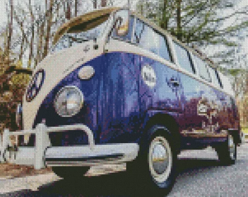 Purple Volkswagen Bus Diamond Painting