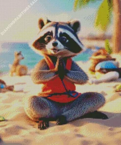 Racoon Yoga Diamond Painting