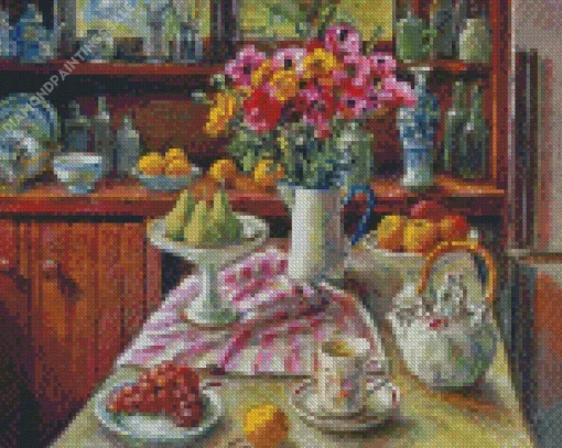 Ranunculus And Pears Olley Diamond Painting