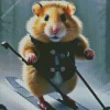 Rat Skiing In Snow Diamond Painting