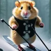 Rat Skiing In Snow Diamond Painting