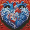 Realistic Blue Heart Diamond Painting