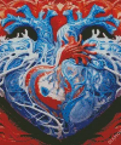 Realistic Blue Heart Diamond Painting