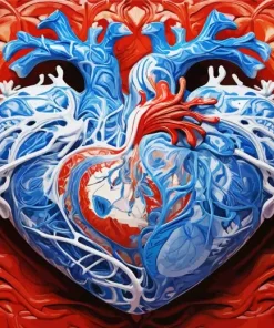 Realistic Blue Heart Diamond Painting