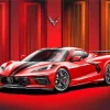 Red And Black Corvette Diamond Painting
