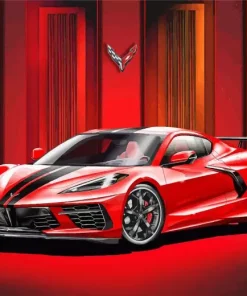 Red And Black Corvette Diamond Painting