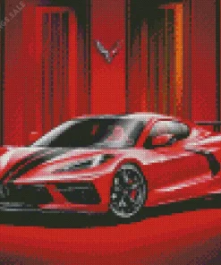 Red And Black Corvette Diamond Painting
