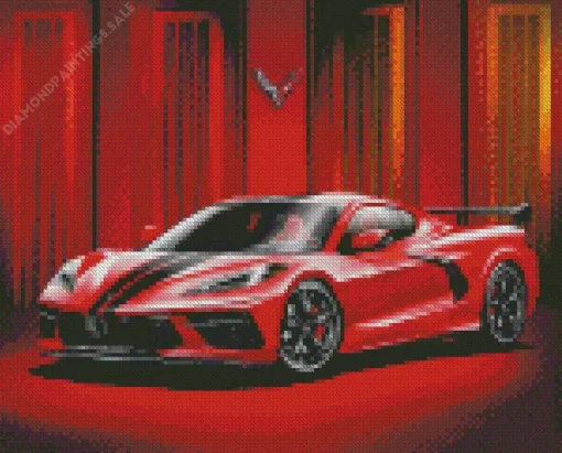 Red And Black Corvette Diamond Painting