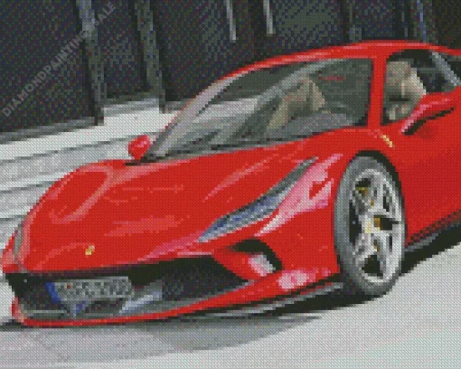 Red Ferrari F8 Art Diamond Painting