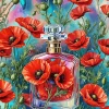 Red Flower Perfume Bottle Diamond Painting
