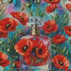 Red Flower Perfume Bottle Diamond Painting