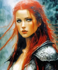 Redhead Warrior Woman Diamond Painting