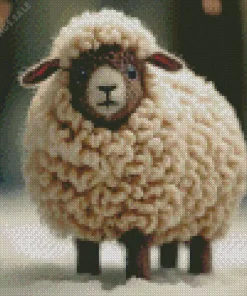 Sheep In Snow Diamond Painting