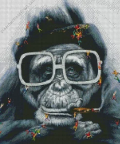 Smoking Monkey Diamond Painting