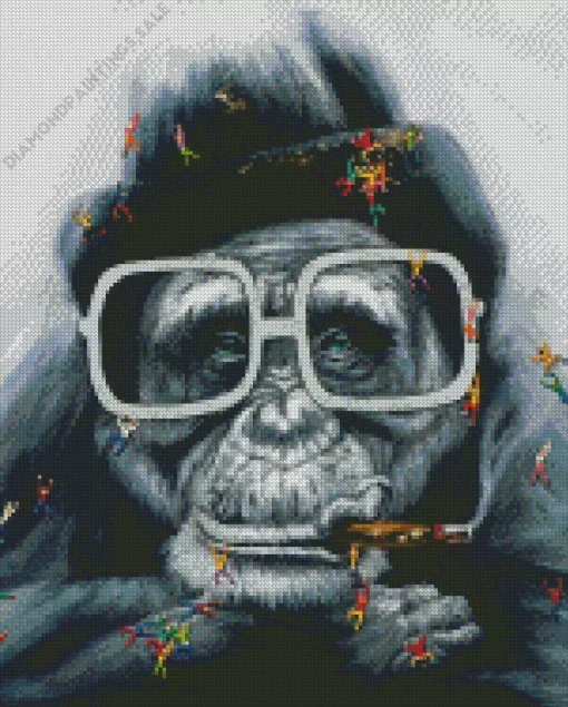 Smoking Monkey Diamond Painting