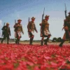 Soldiers In Poppy Field Diamond Painting