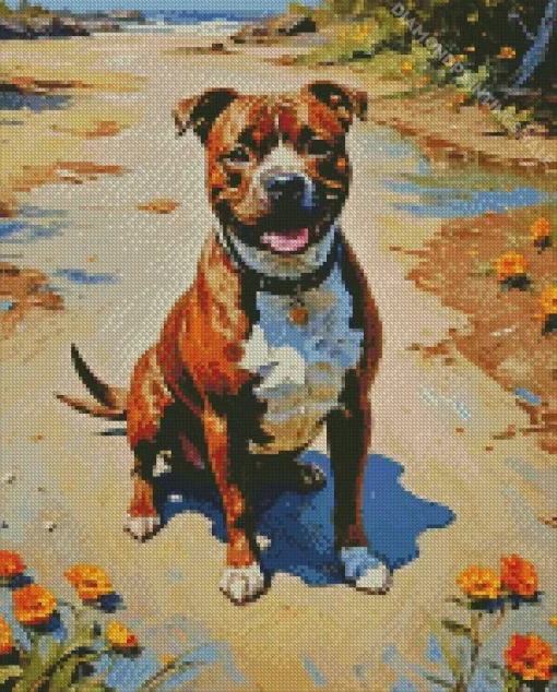 Staffordshire Dog Diamond Painting