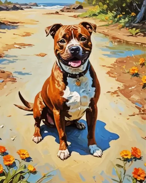 Staffordshire Dog Diamond Painting