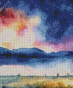 Starry Galaxy Landscape Diamond Painting
